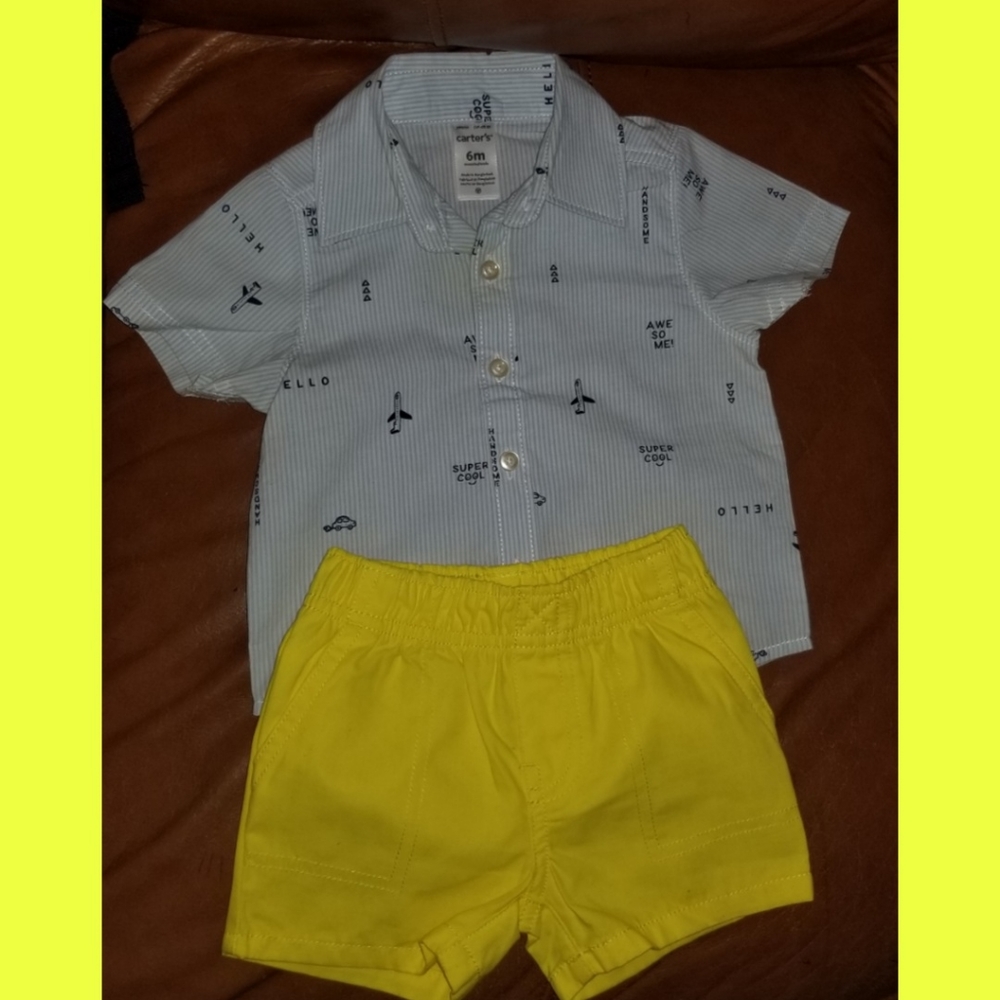 Shirt and short set for a 3-6 month old boy